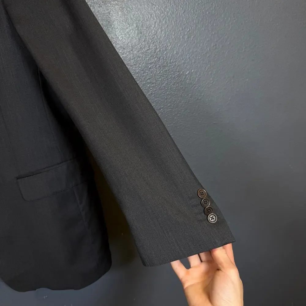 Ermenegildo Zegna 44 men's grey wool 2 dots wool blazer Saks Fifth Avenue